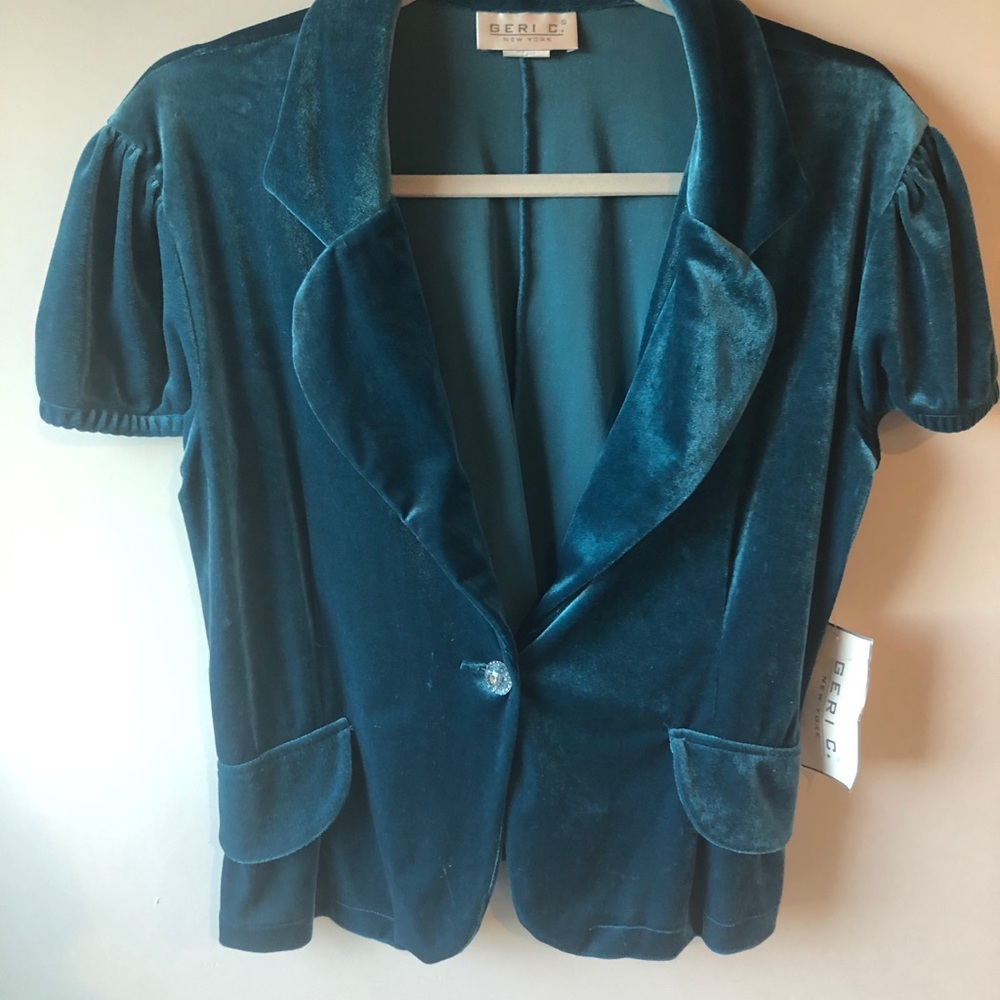 Turquoise Velvet Jacket (XL)